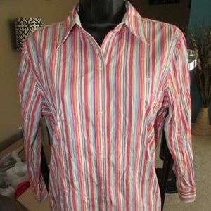 LAUREN BY RALPH LAUREN LONG SLEEVE BUTTON DOWN